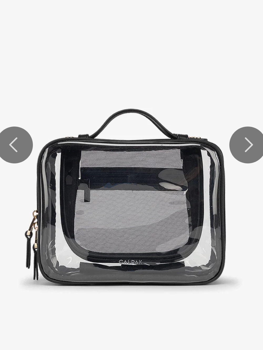 Calpak Medium Black Clear Travel Makeup Case